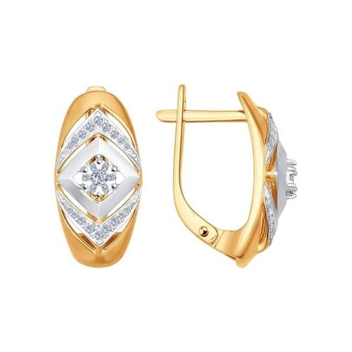 Золотые серьги с бриллиантом SOKOLOV 1020989