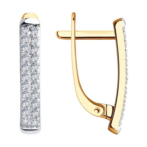 Золотые серьги дорожки с бриллиантом SOKOLOV 1021003