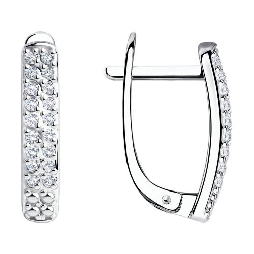 Серьги из белого золота с бриллиантом SOKOLOV 1021307