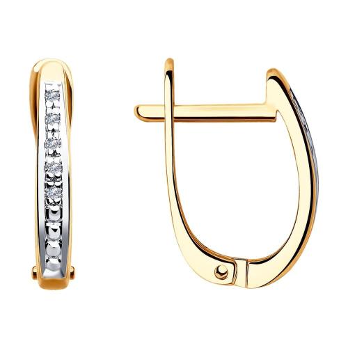 Золотые серьги дорожки с бриллиантом SOKOLOV 1021316 Золотые серьги дорожки с бриллиантом SOKOLOV 1021316