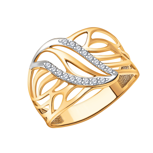 Золотое кольцо с фианитом АТОЛЛ 10214