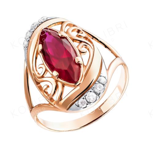 Золотое кольцо с фианитом АТОЛЛ 10388