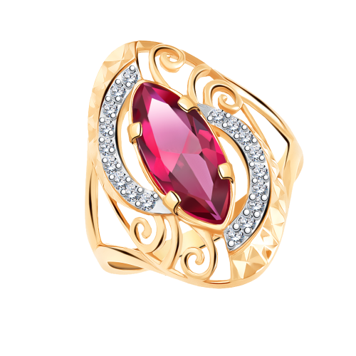 Золотое кольцо с фианитом АТОЛЛ 10390ас1