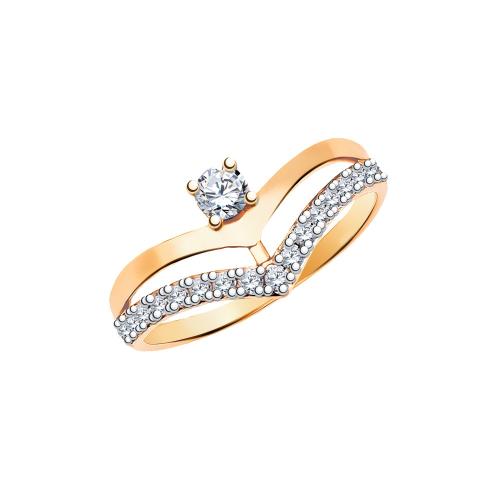 Золотое кольцо с фианитом АТОЛЛ 10424 Золотое кольцо с фианитом АТОЛЛ 10424