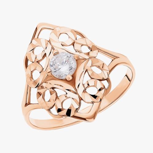 Золотое кольцо с фианитом АТОЛЛ 10521А