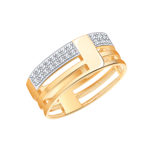 Золотое кольцо дорожка с фианитом АТОЛЛ 10572