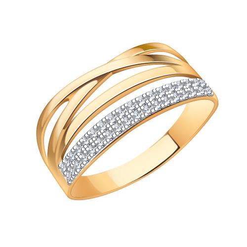 Золотое кольцо дорожка с фианитом АТОЛЛ 10657