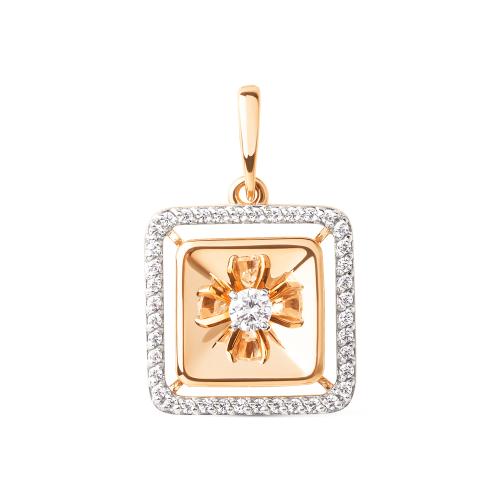 Золотая подвеска с фианитом ДИНАСТИЯ 106718-1102