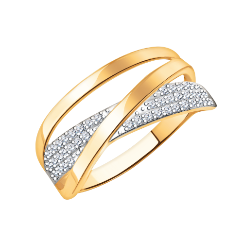 Золотое кольцо с фианитом АТОЛЛ 10759