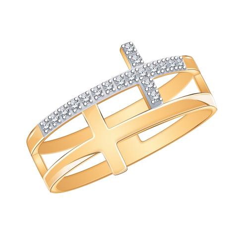 Золотое кольцо с фианитом АТОЛЛ 10828 Золотое кольцо с фианитом АТОЛЛ 10828