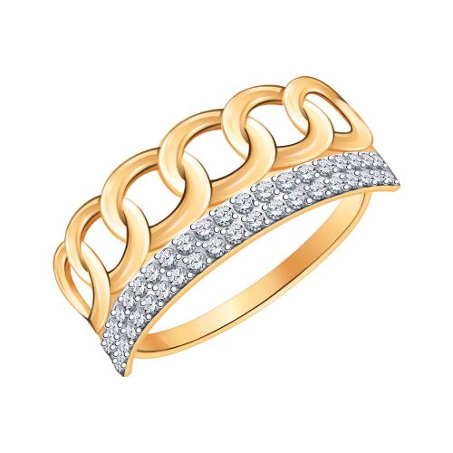 Золотое кольцо дорожка с фианитом АТОЛЛ 10981