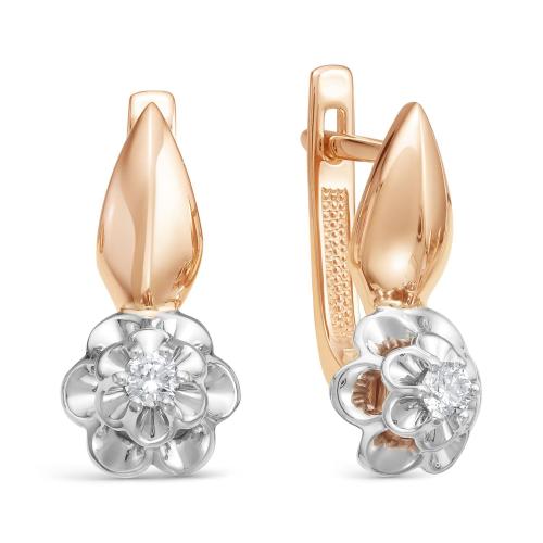 Золотые серьги с бриллиантом BRILLIANT STYLE 114-210