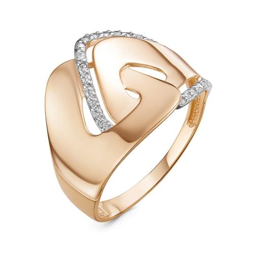 Золотое кольцо с фианитом DEL'TA 117507