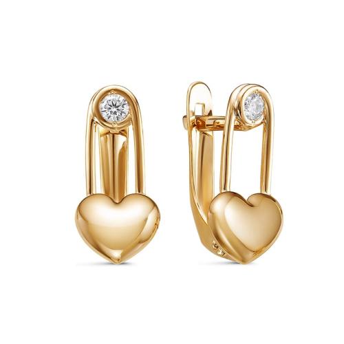 Золотые серьги с фианитом DEL'TA 1200442