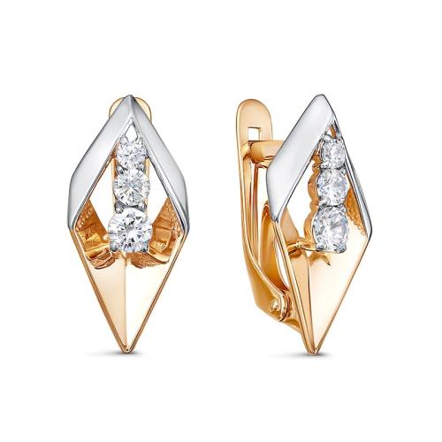 Золотые серьги с фианитом DEL'TA 1200513