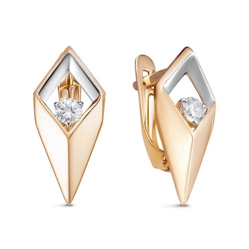 Золотые серьги с фианитом DEL'TA 1200674