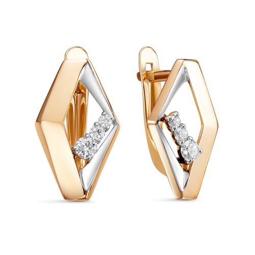 Золотые серьги с фианитом DEL'TA 1200681