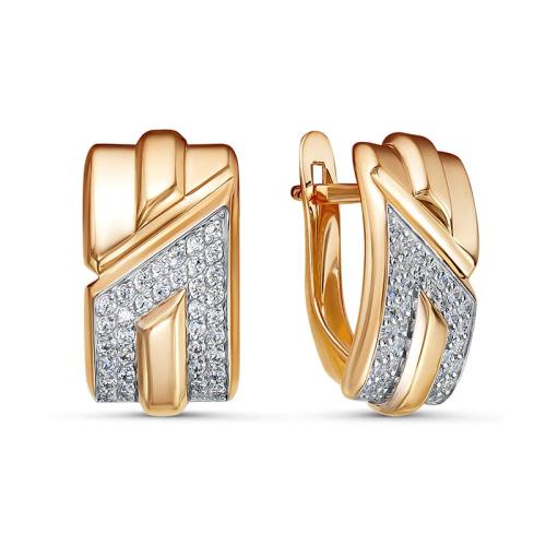 Золотые серьги с фианитом DEL'TA 1201079