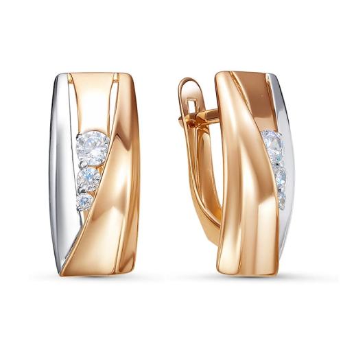 Золотые серьги с фианитом DEL'TA 1201122