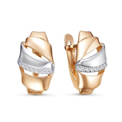 Золотые серьги с фианитом DEL'TA 1201131