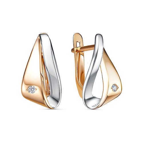 Золотые серьги с фианитом DEL'TA 1201162