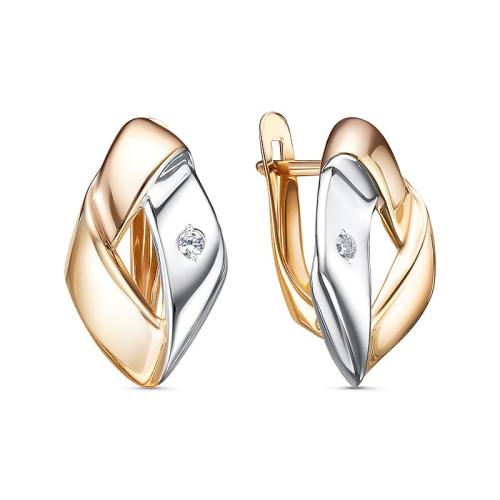 Золотые серьги с фианитом DEL'TA 1201187
