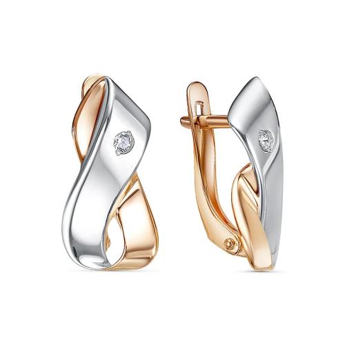 Золотые серьги с фианитом DEL'TA 1201239
