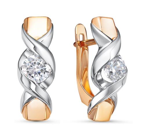 Золотые серьги с фианитом DEL'TA 1201996