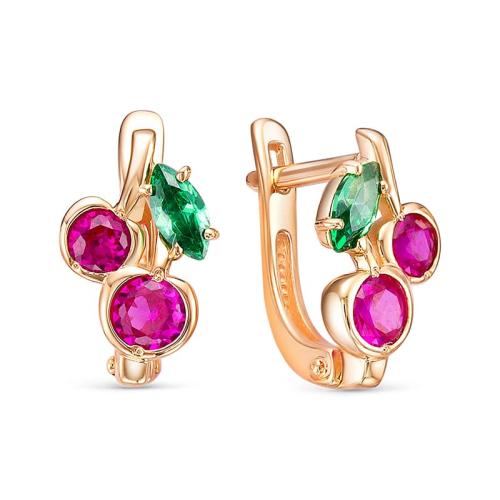 Золотые серьги с фианитом DEL'TA 1202293