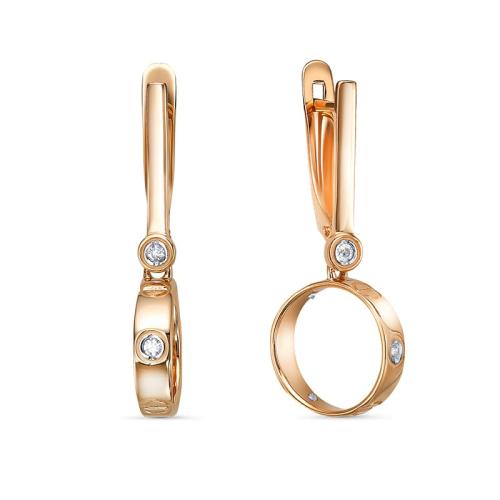 Золотые серьги с фианитом DEL'TA 1202644
