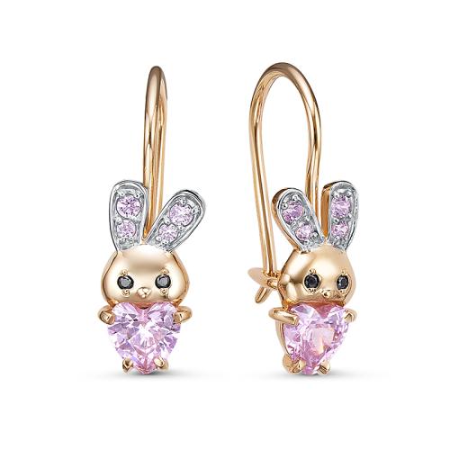 Золотые серьги с фианитом DEL'TA 1202896