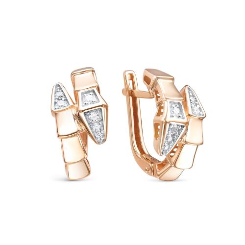 Золотые серьги с фианитом BERGER 120324
