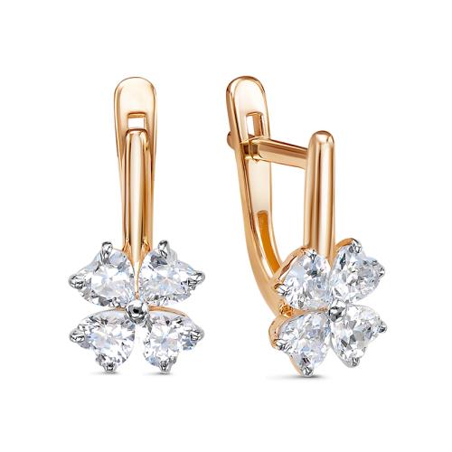 Золотые серьги с фианитом DEL'TA 1203380