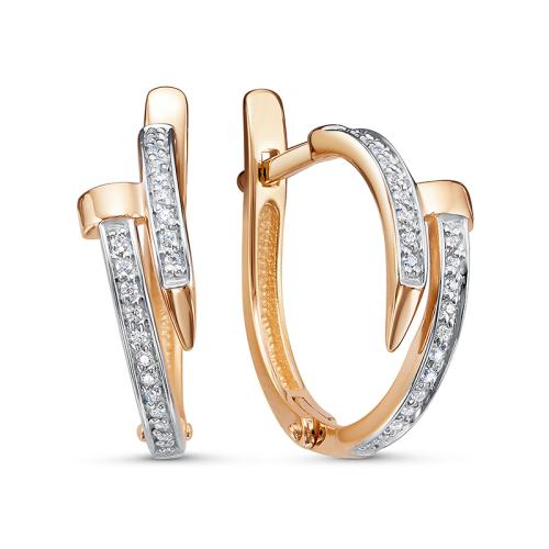 Золотые серьги с фианитом DEL'TA 1203703