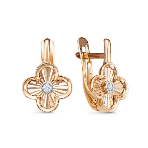 Золотые серьги с фианитом DEL'TA 1203995 Золотые серьги с фианитом DEL'TA 1203995