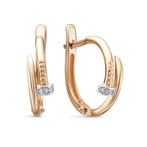 Золотые серьги с фианитом DEL'TA 1204111 Золотые серьги с фианитом DEL'TA 1204111