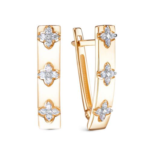 Золотые серьги с фианитом DEL'TA 1204583 Золотые серьги с фианитом DEL'TA 1204583