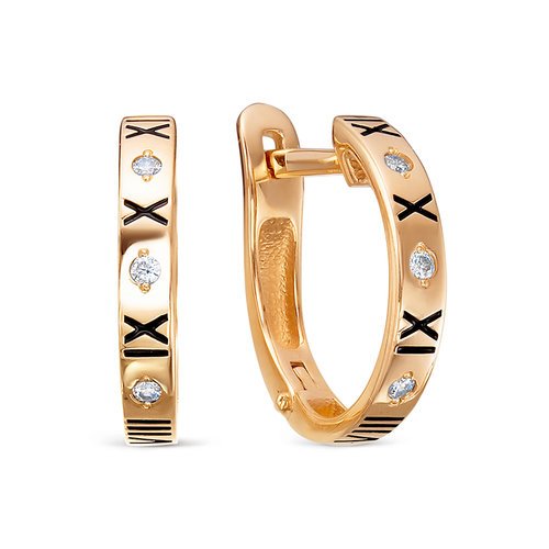 Золотые серьги с фианитом DEL'TA 1204717