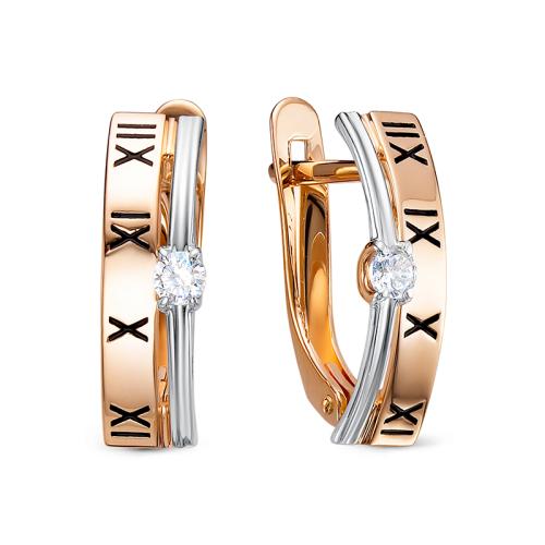 Золотые серьги с эмалью и фианитом DEL'TA 1204769 Золотые серьги с эмалью и фианитом DEL'TA 1204769