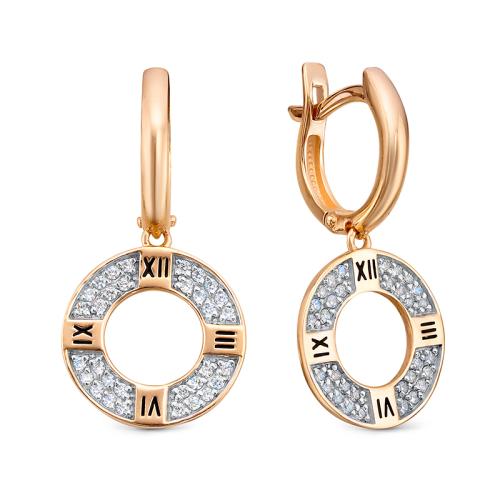 Золотые серьги с фианитом DEL'TA 1204859 Золотые серьги с фианитом DEL'TA 1204859