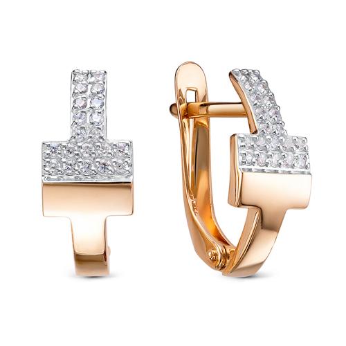 Золотые серьги с фианитом DEL'TA 1204946 Золотые серьги с фианитом DEL'TA 1204946