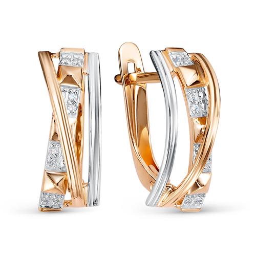 Золотые серьги с фианитом DEL'TA 1205340