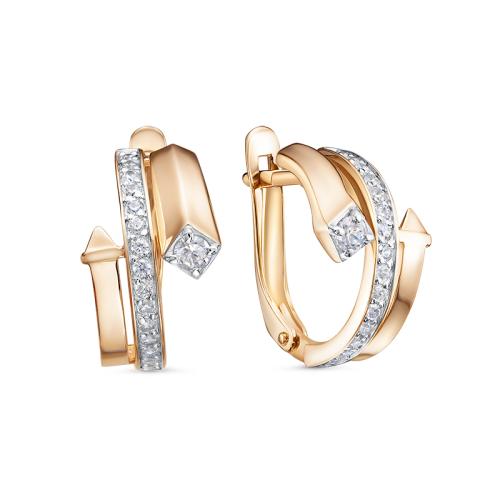 Золотые серьги с фианитом DEL'TA 1206071