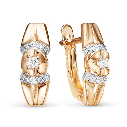 Золотые серьги с фианитом DEL'TA 1207057