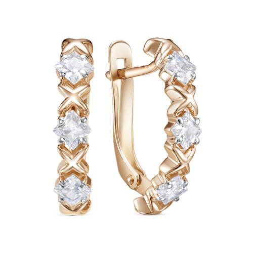 Золотые серьги с фианитом DEL'TA 1207227 Золотые серьги с фианитом DEL'TA 1207227