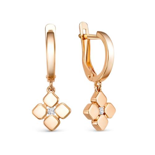 Золотые серьги с фианитом DEL'TA 1207288