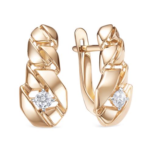 Золотые серьги с фианитом DEL'TA 1207310