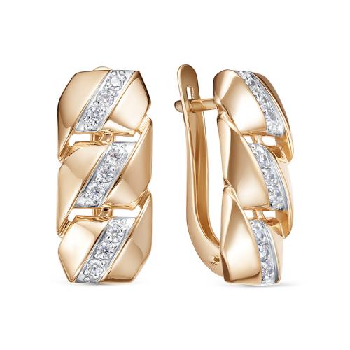 Золотые серьги с фианитом DEL'TA 1207331