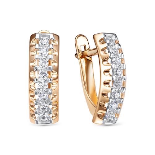 Золотые серьги с фианитом DEL'TA 1207721