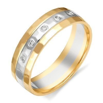 Золотое кольцо дорожка с бриллиантом АЛЬКОР 12078-100